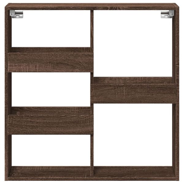vidaXL Wall Cabinet Brown Oak 80x15x80 cm Engineered Wood