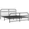 vidaXL Metal Bed Frame without Mattress with Footboard Black 183x203cm