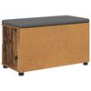 vidaXL Hall Bench with Cushion with Drawer Old Wood 80 x 38 x 46 cm