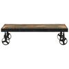 vidaXL Coffee Table with Wheels Solid Reclaimed Wood 100x55x26 cm
