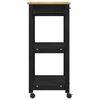 vidaXL Kitchen Trolley Black 88.5 x 40 x 60 cm Solid Pine Wood