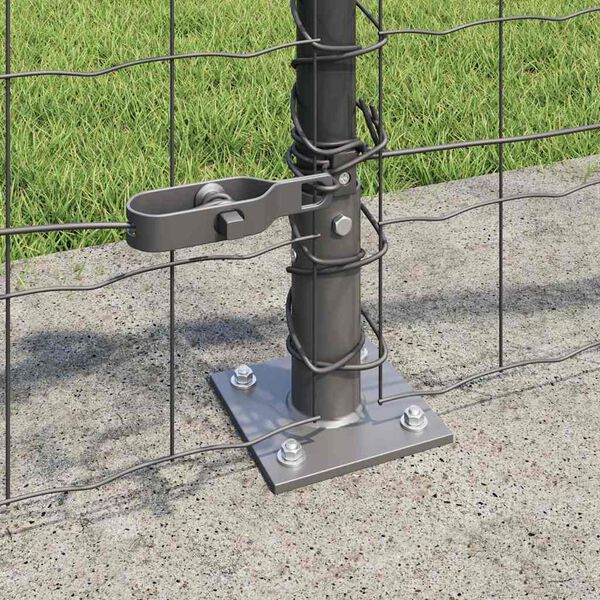 vidaXL Fence with Posts Grey 0.4 x 50 m Steel