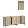 vidaXL 3 Piece Bathroom Furniture Set Sonoma Oak Engineered Wood
