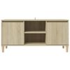 vidaXL TV Cabinet with Solid Wood Legs Sonoma Oak 103.5x35x50 cm