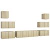 vidaXL TV Cabinet Set | Set of 8 | Sonoma oak | Engineered wood | Large