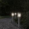 vidaXL Outdoor Floor Lamps 3pcs Silver 60 cm Stainless Steel
