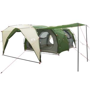 vidaXL Tunnel Tent 6-Person Green 185T Polyester with PU Coating