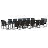 vidaXL Garden Dining Set 17 pcs Black Steel