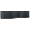 vidaXL CD Wall Shelf Grey 75x18x18 cm Engineered Wood