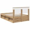 vidaXL Bed Frame Artisian Oak 120 x 190 cm Solid Pine Wood
