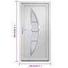 vidaXL Front Door White 108x208 cm PVC