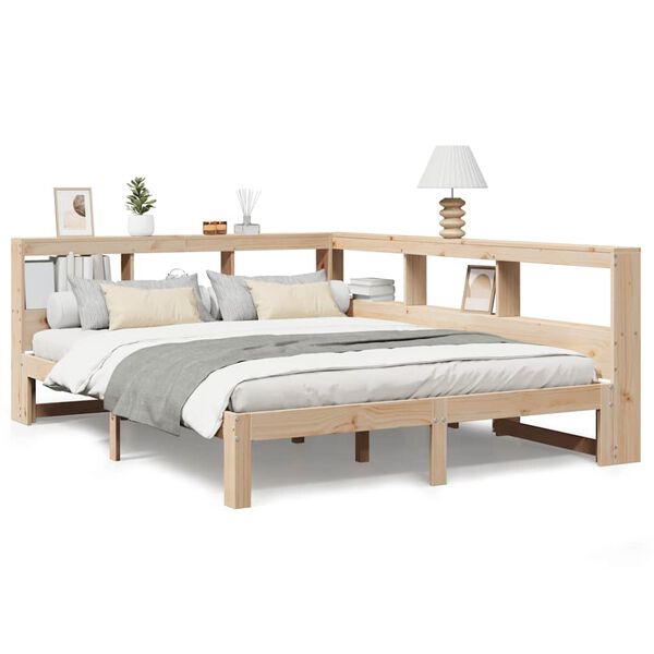 vidaXL Bookcase Bed without Mattress 140x200 cm Solid Wood Pine