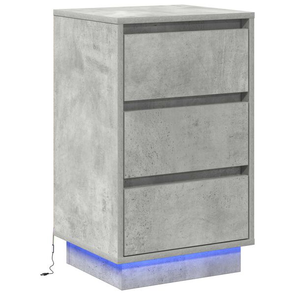 vidaXL Bedside Cabinet Concrete Grey 39 x 34.5 x 65 cm Engineered wood