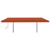 vidaXL Manual Retractable Awning with LED 6x3 m Orange and Brown