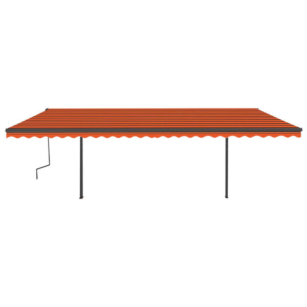 vidaXL Manual Retractable Awning with LED 6x3 m Orange and Brown