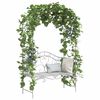 vidaXL Garden Bench with Cushion White 104 x 54 x 93cm Steel