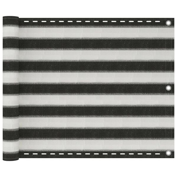 vidaXL Balcony Screen HDPE 75x500 cm Anthracite and White