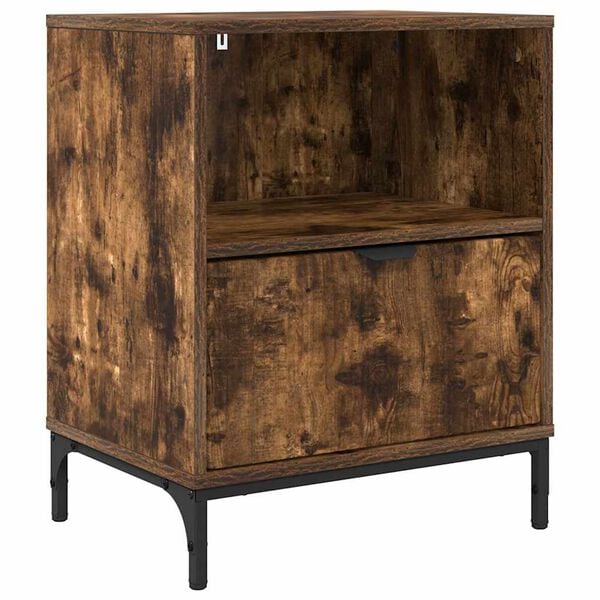 vidaXL Bedside Cabinet Smoked oak 49 x 36 x 61 cm Engineered wood