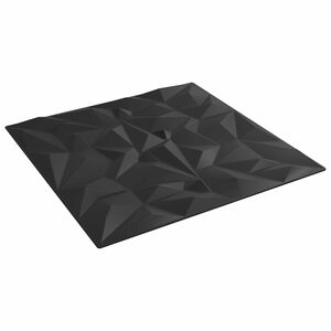 vidaXL Wall Panels 48 pcs Black 50 x 50 cm XPS Foam