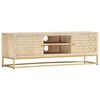 vidaXL TV Cabinet Gold 120x30x40 cm Solid Mango Wood