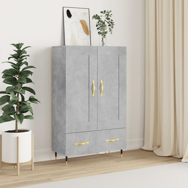vidaXL Highboard Concrete Grey 69.5x31x115 cm Engineered Wood