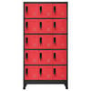 vidaXL Locker Cabinet Anthracite and Red 90x40x180 cm Steel