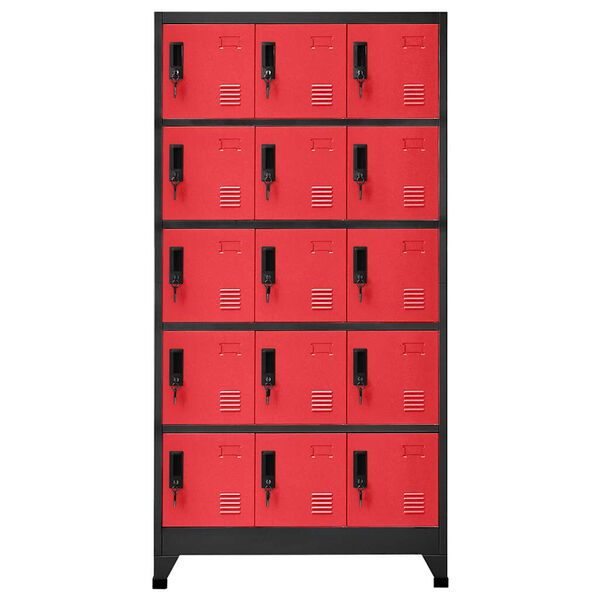 vidaXL Locker Cabinet Anthracite and Red 90x40x180 cm Steel