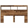 vidaXL Headboard Cabinet with LED Old Wood 160x17x102 cm