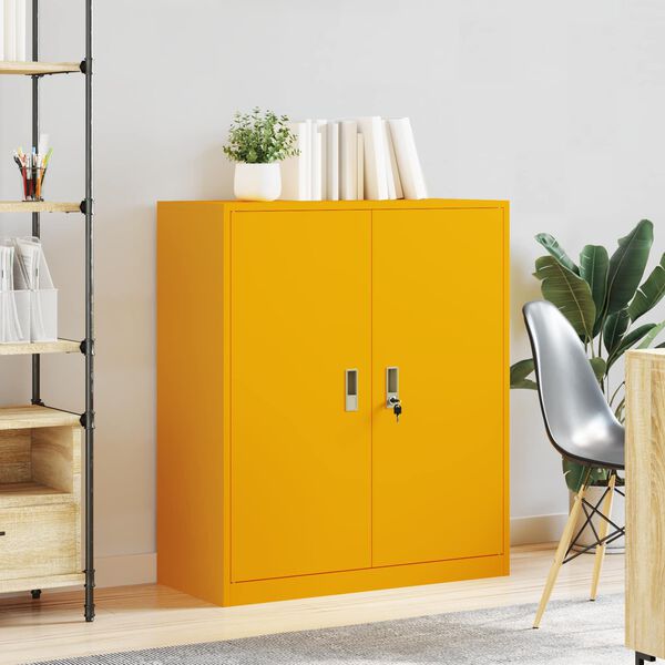 vidaXL Storage Cabinet Mustard Yellow 90 x 40 x 105 cm Steel