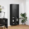 vidaXL Highboard Black Oak 69.5 x 34 x 180 cm Engineered Wood