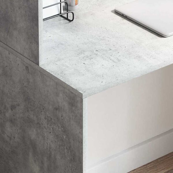 vidaXL Desk with Shelf Concrete Grey 102 x 50 x 124 cm Engineered Wood