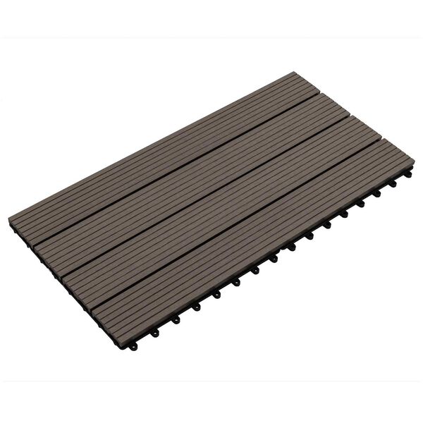 vidaXL Decking Tile 6 pcs Dark Brown 60 x 30 cm WPC