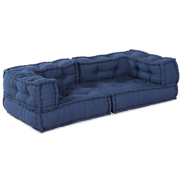 vidaXL Modular Sofa 3 pcs Indigo 140 x 70 x 36 cm Fabric