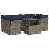 vidaXL 7 Piece Garden Sofa Set with Cushions Grey Poly Rattan Acacia