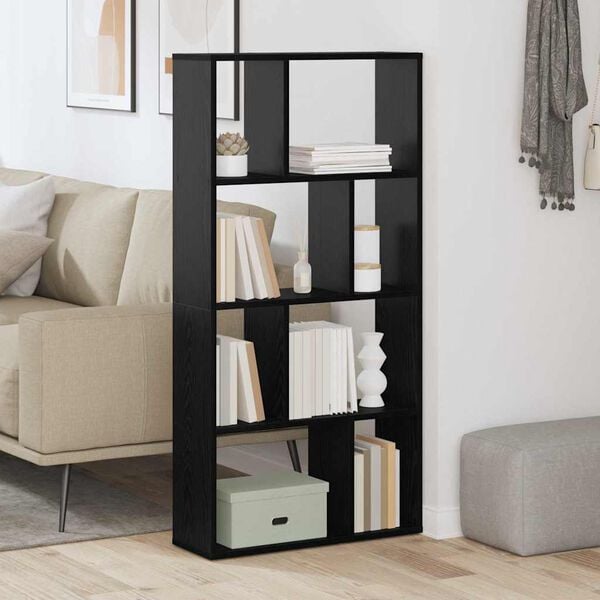 vidaXL Book Cabinet Black Oak 60 x 20 x 102.5 cm Engineered Wood
