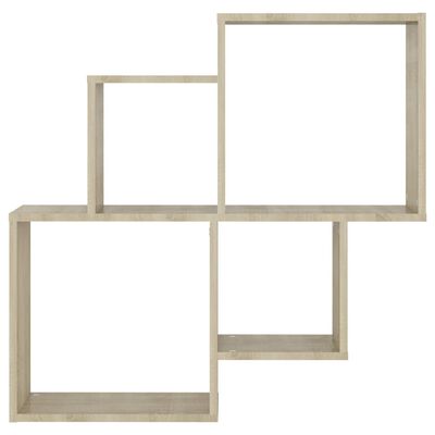 vidaXL Wall Cube Shelf Sonoma Oak 80x15x78.5 cm Engineered Wood