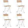 vidaXL Folding Bistro Chairs 4 pcs Solid Wood Acacia and Steel