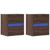 vidaXL TV Wall Cabinets with LED Lights 2 pcs Brown Oak 41x31x45 cm