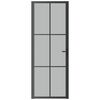 vidaXL Interior Door 76x201.5 cm Black Matt Glass and Aluminium