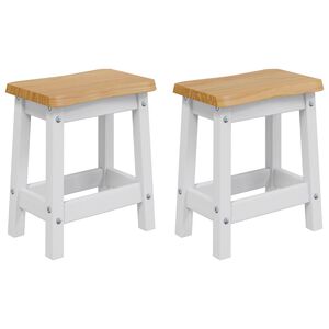 vidaXL Bar Stool EKAI 2 pcs White 40 x 29 x 45.5 cm Solid Pine Wood