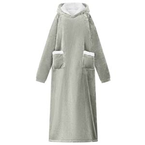 vidaXL Blanket Hoodie Grey L Fleece and Flannel