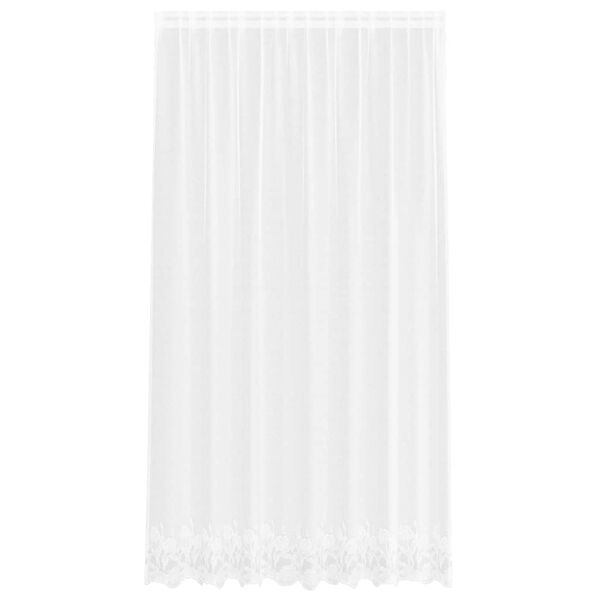 vidaXL Lace Curtain with Curtains Floral White 245 x 200 cm Polyester