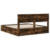 vidaXL Bed Frame with Drawer Smoked Oak 200 x 200 cm Engineer Wood