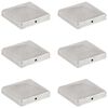 vidaXL Pyramid Fence Post Caps 6 pcs Galvanised Metal 101x101 mm