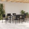 vidaXL Garden Dining Set 7 pcs Black Poly Rattan