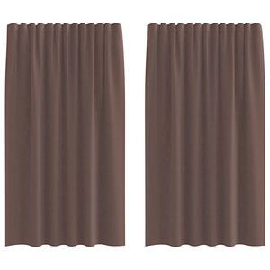 vidaXL Voile Curtains with Rod Pockets 2 pcs Brown