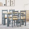 vidaXL 5 Piece Dining Set Panama Grey Solid Wood Pine