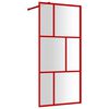 vidaXL Walk-in Shower Wall with Clear ESG Glass Red 90x195 cm