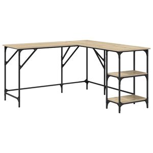 vidaXL Desk Sonoma Oak 139x139x75 cm Engineered Wood