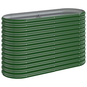 vidaXL Garden Raised Bed Galvanised Steel 114x40x68 cm Green